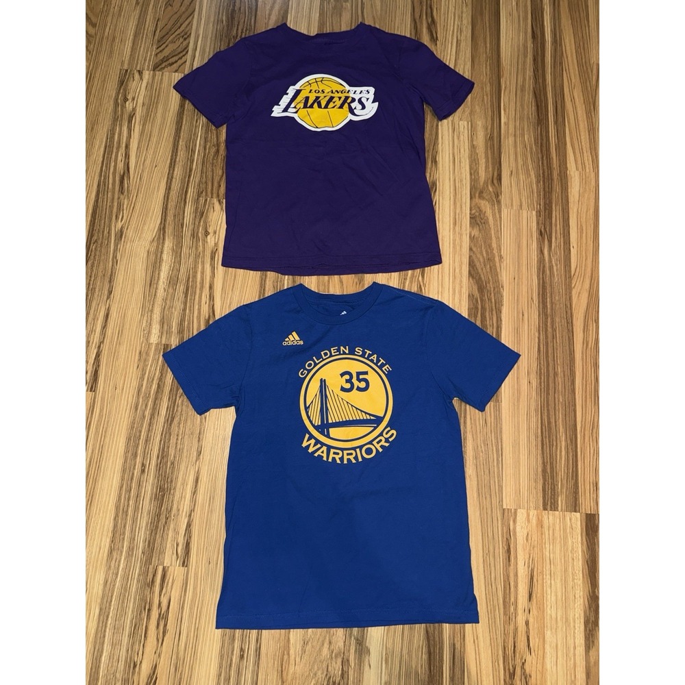 Adidas NBA Boys Medium Lakers Golden State KD Graphic Tee T‎ Shirt Cotton